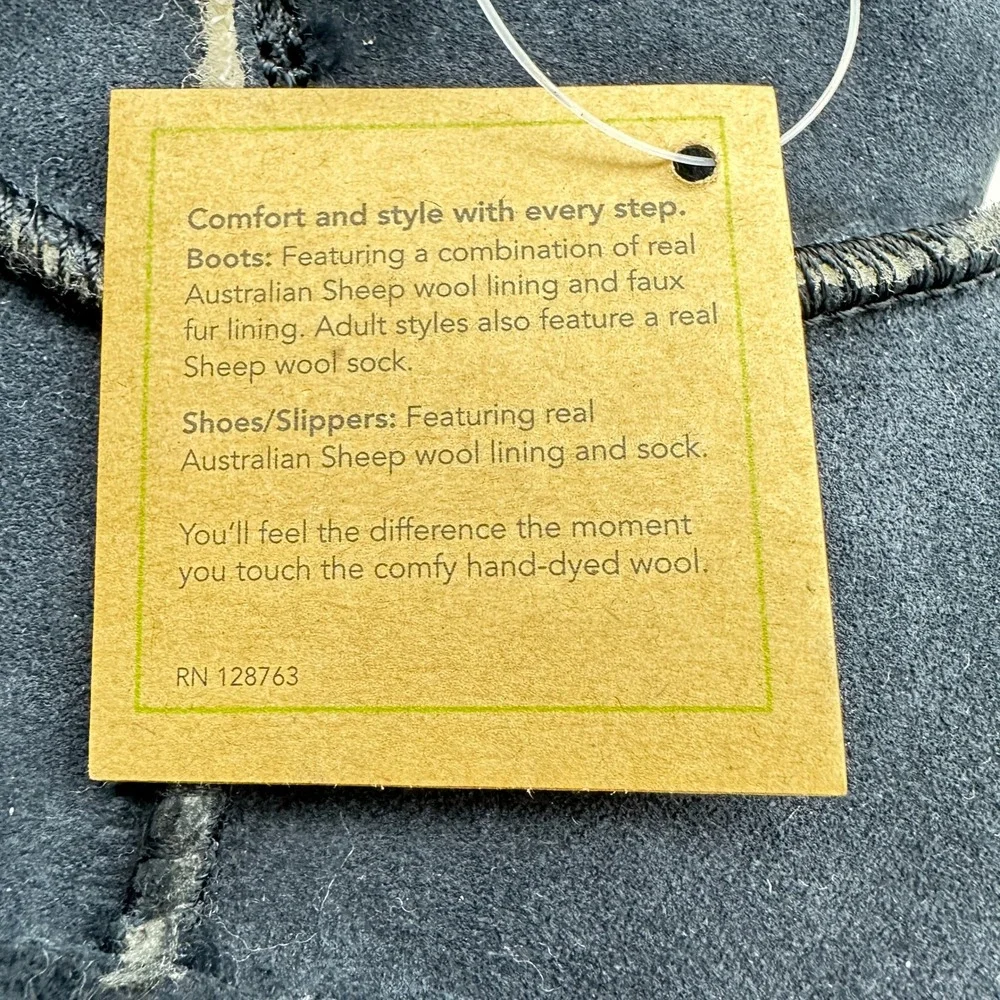 Bjorndal Joey Boots‎ Women SZ 8 Navy Blue New Australian Sheep Wool Suede Toggle